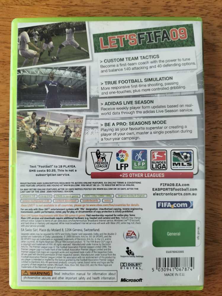 FIFA 09 - Microsoft Xbox 360 (Electronic Arts/EA Games - 4) video game collectible [Barcode 5030941067874] - Main Image 2