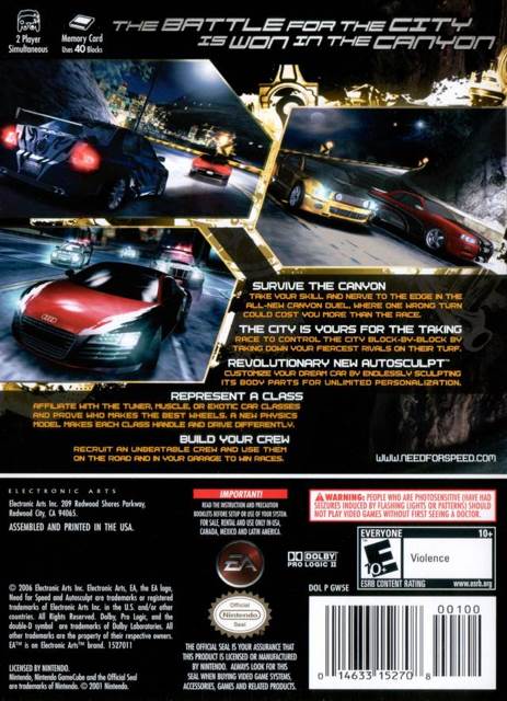 Need for Speed: Carbon - Microsoft Xbox (Electronic Arts (EA) - 1-2) video game collectible [Barcode 5030930052324] - Main Image 2