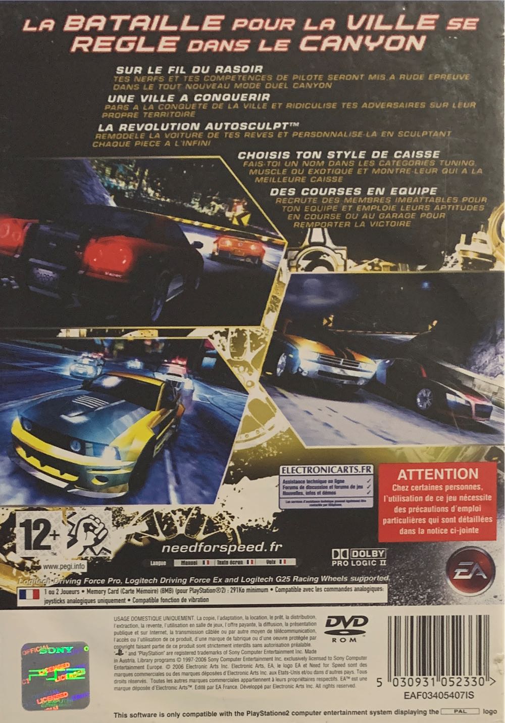 Need For Speed Carbon - Sony PlayStation 2 (PS2) (Electronic Arts - 1-2) video game collectible [Barcode 5030931052330] - Main Image 2