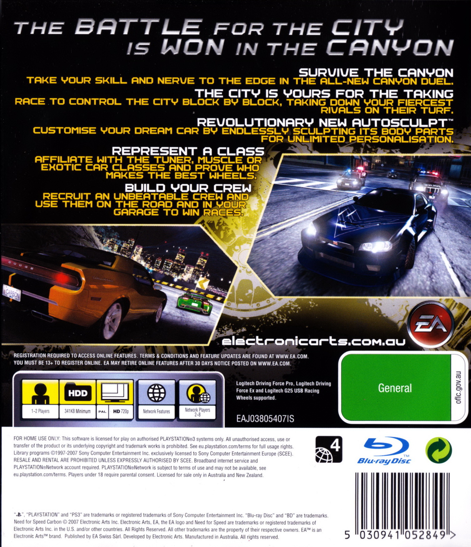 Need For Speed: Carbon - Sony PlayStation 3 (PS3) (Electronic Arts/EA Games) video game collectible [Barcode 5030941052849] - Main Image 2