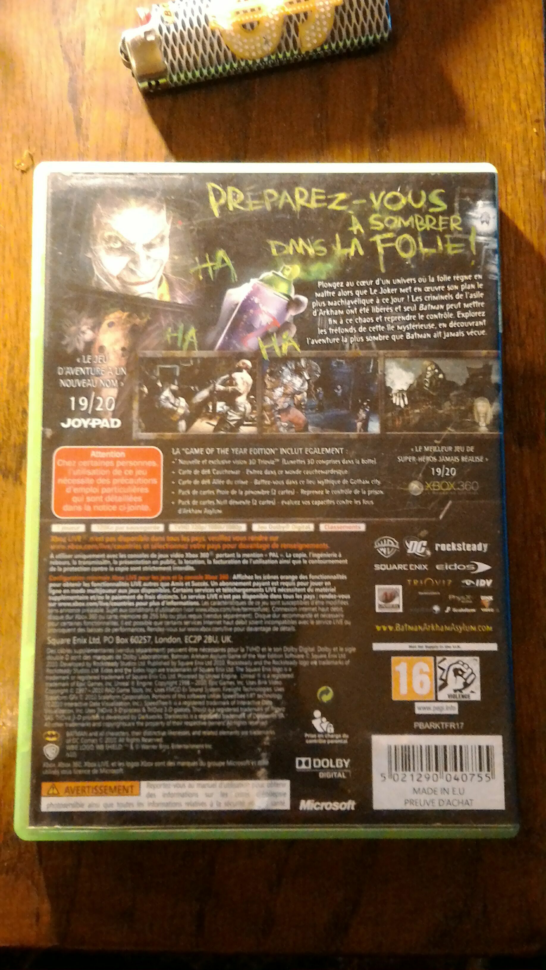 Batman: Arkham Asylum - Microsoft Xbox 360 video game collectible [Barcode 5021290040755] - Main Image 2
