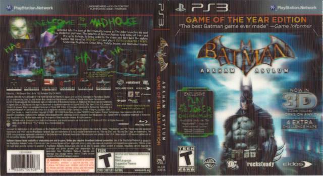 Batman 1: Arkham Asylum GOTY - Sony PlayStation 3 (PS3) (Warner Bros. - 1) video game collectible [Barcode 9325336134733] - Main Image 2