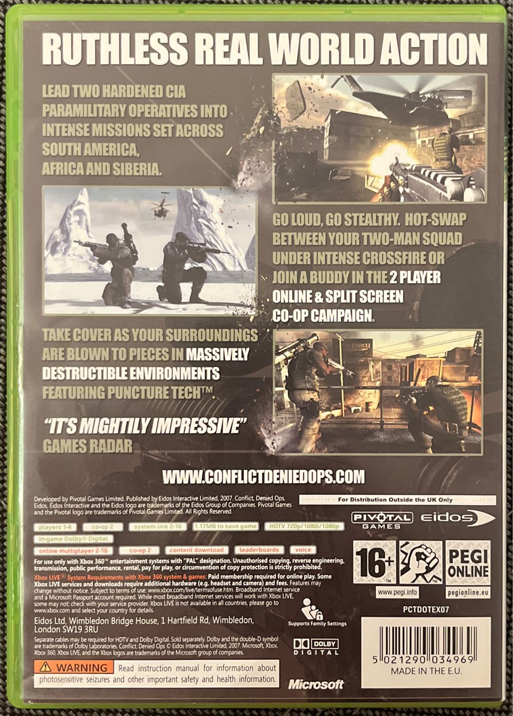 Conflict Denied Ops - Microsoft Xbox 360 (Eidos Interactive - 2) video game collectible [Barcode 5021290034969] - Main Image 2
