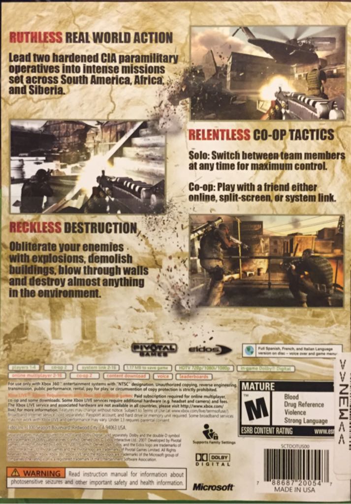 Conflict: Denied Ops - Microsoft Xbox 360 (Eidos Interactive - 12) video game collectible [Barcode 788687200547] - Main Image 2