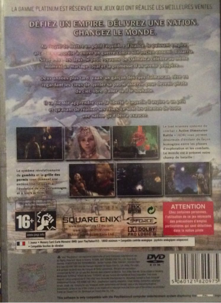 Final Fantasy 12 XII (Platinum) - Sony PlayStation 2 (PS2) (Square Enix - 1) video game collectible [Barcode 5060121820975] - Main Image 2