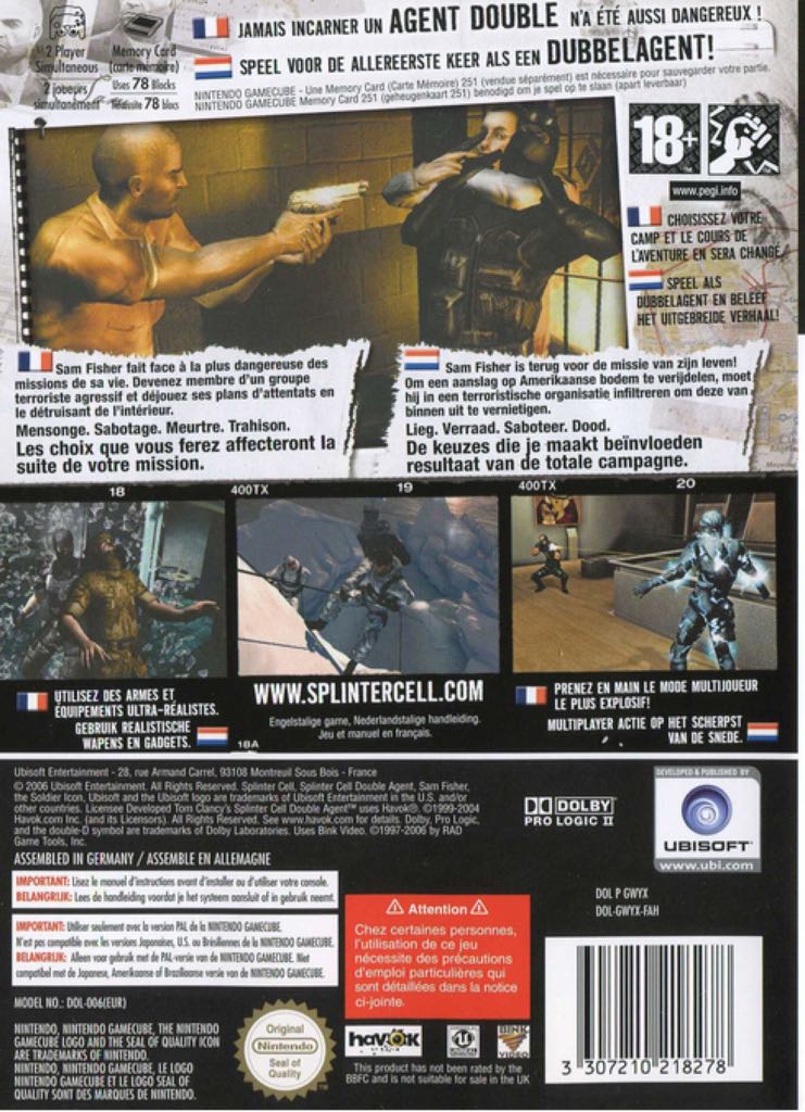 Splinter Cell: Double Agent - PC video game collectible [Barcode 3307210220257] - Main Image 2