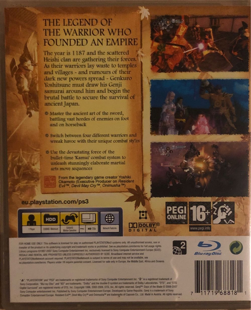 Genji: Days Of The Blade - Sony PlayStation 3 (PS3) video game collectible [Barcode 711719688181] - Main Image 2