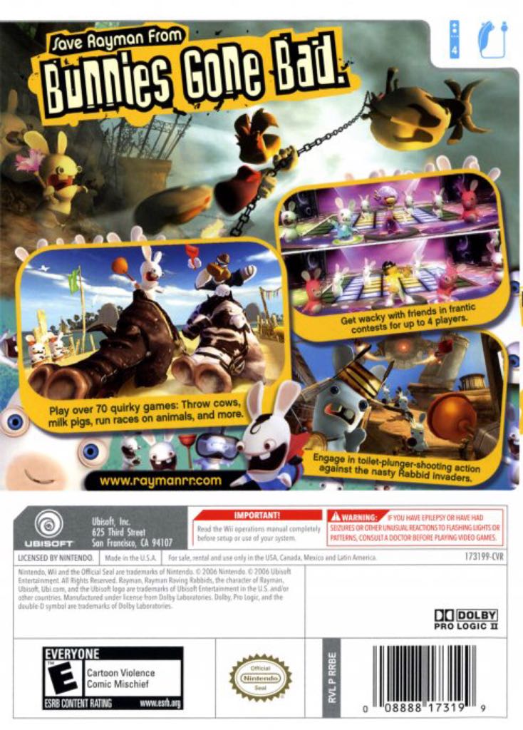 Rayman Raving Rabbids - Nintendo Wii video game collectible [Barcode 002222773199] - Main Image 2