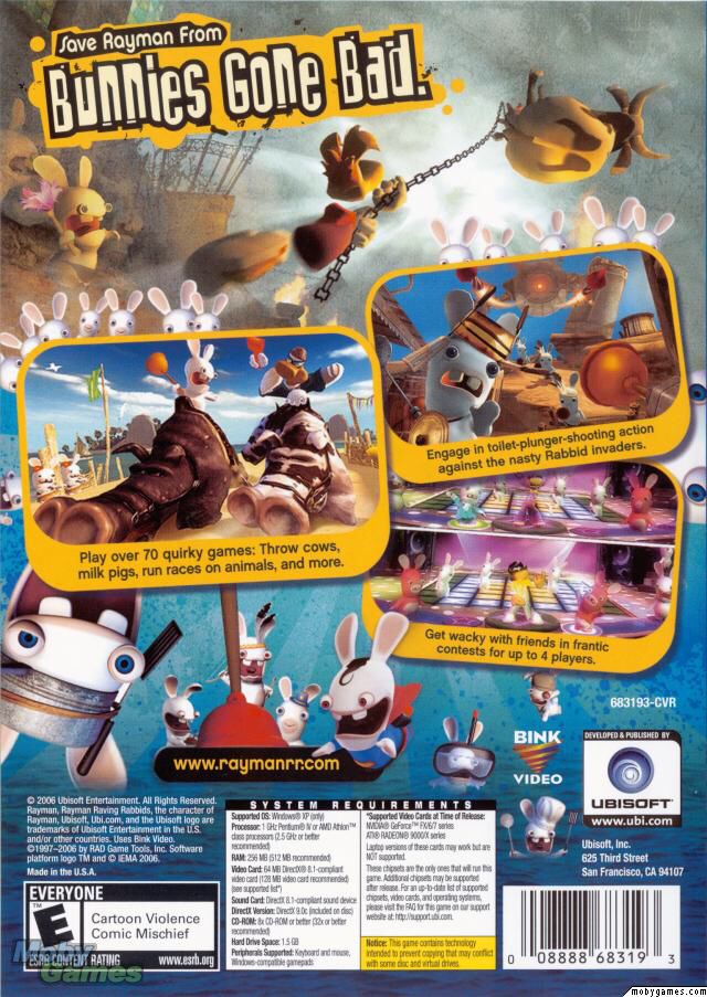 Rayman Raving Rabbids - Nintendo Game Boy Advance (GBA) (Ubisoft - 1 Players) video game collectible [Barcode 008888143192] - Main Image 2