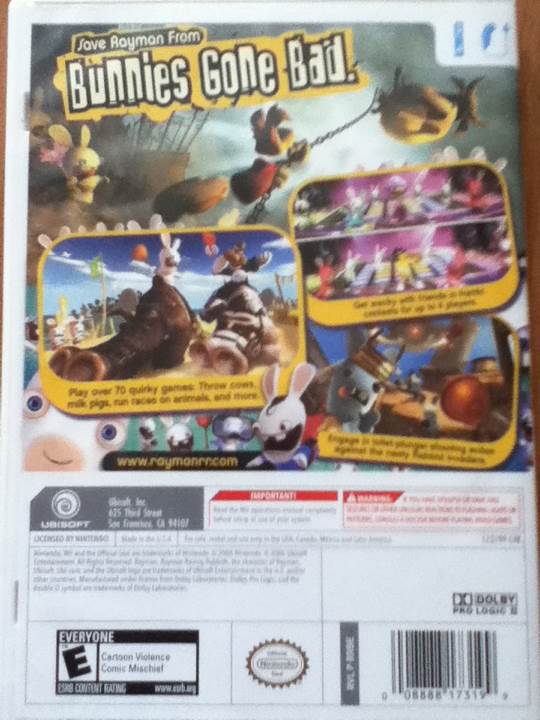 Rayman Raving Rabbids - Nintendo Wii (Ubisoft - 1-4) video game collectible [Barcode 008888173199] - Main Image 2