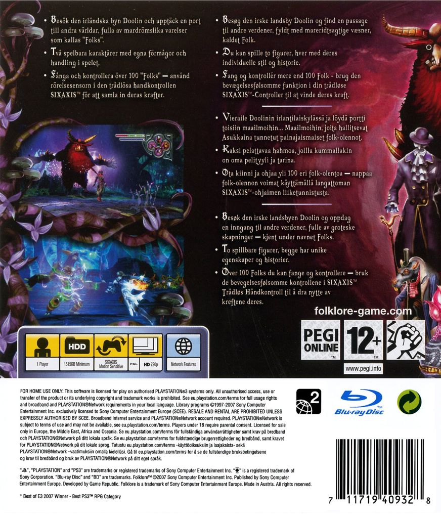 Folklore - Sony PlayStation 3 (PS3) (Sony Computer Entertainment - 1) video game collectible - Main Image 2