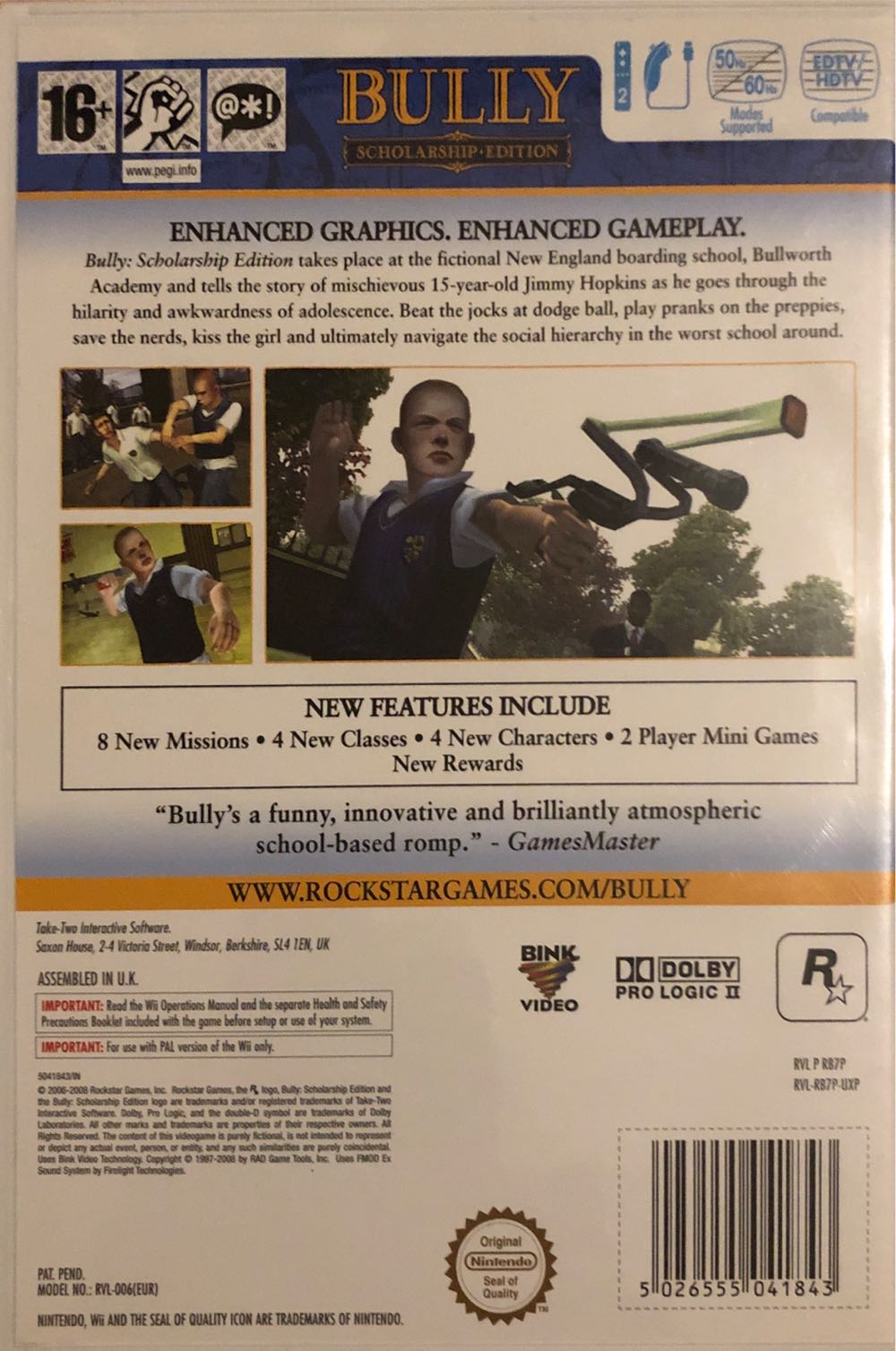 Bully: Scholarship Edition - Nintendo Wii (Rockstar Games - 4) video game collectible [Barcode 5026555041843] - Main Image 2