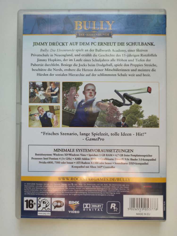 Bully Die Ehrenrunde - PC (Rockstar Games, Inc. - 1) video game collectible [Barcode 5026555053778] - Main Image 2