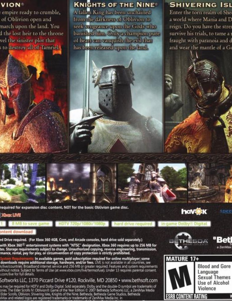 Oblivion - Microsoft Xbox 360 video game collectible - Main Image 2