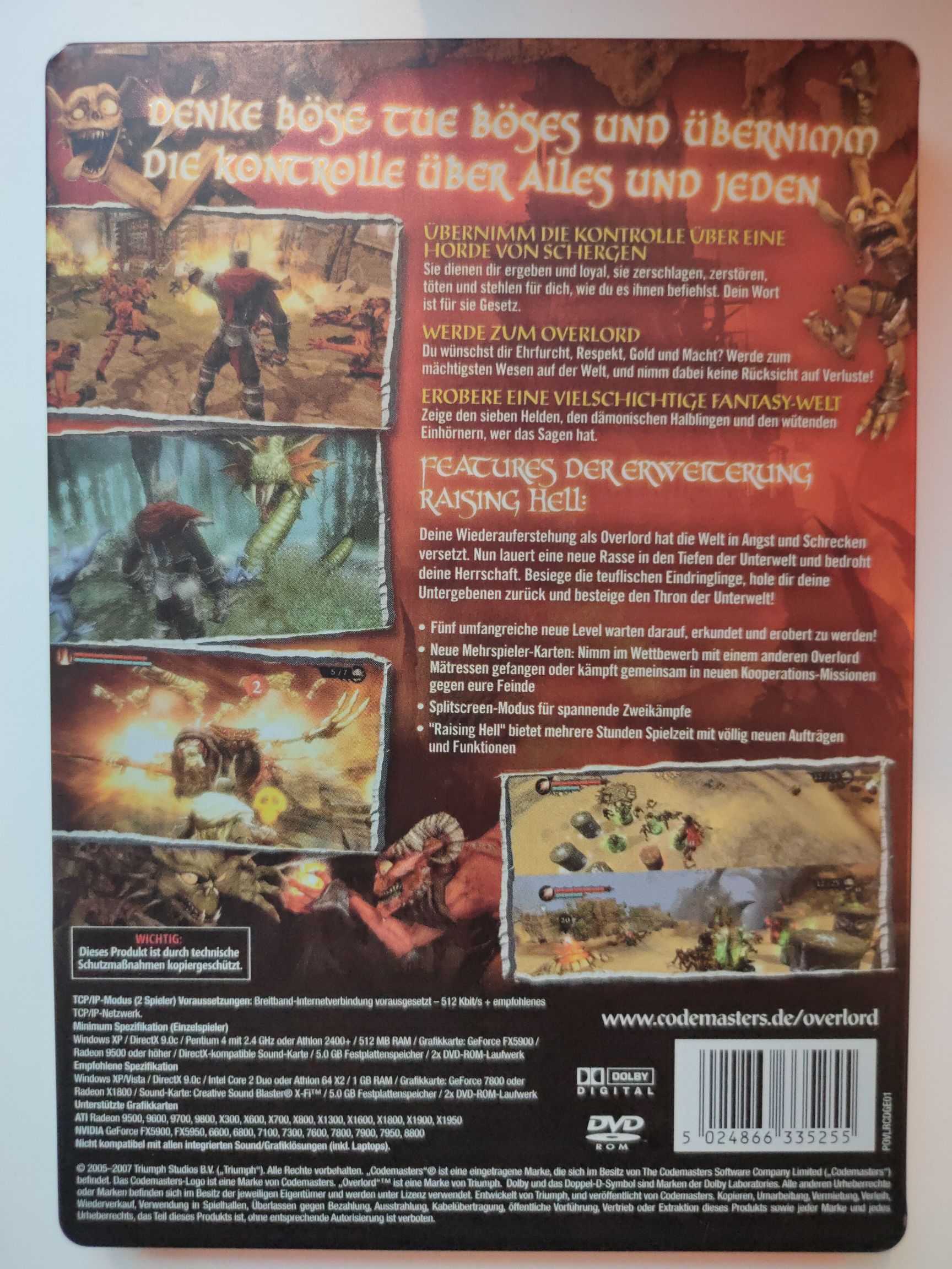 Overlord Raising Hell - PC (Codemasters - 1) video game collectible [Barcode 5024866335255] - Main Image 2