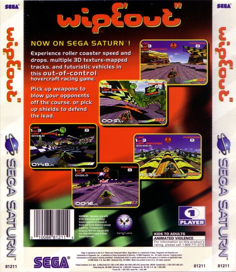 WipEout - Sega Saturn (Soft Bank - 1-2) video game collectible [Barcode 010086812114] - Main Image 3