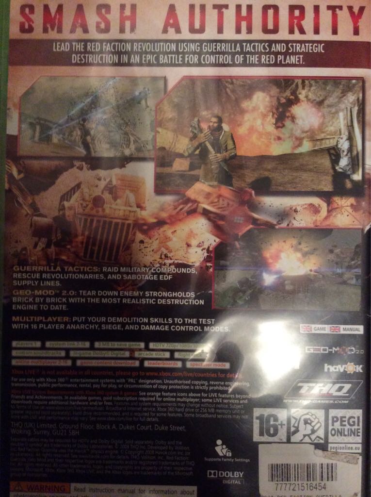 Red Faction Guerrilla - Microsoft Xbox 360 (Thq - Games) video game collectible [Barcode 777721516454] - Main Image 2
