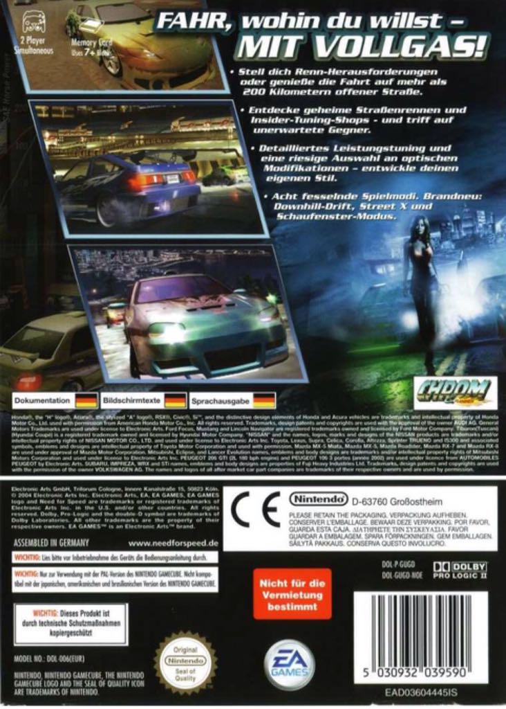 Need For Speed Underground 2 - Nintendo GameCube (Nintendo) video game collectible [Barcode 5030935039597] - Main Image 2