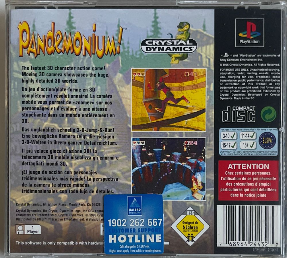 Pandemonium 1 - Sony PlayStation (Crystal Dynamics - 2) video game collectible [Barcode 768964244327] - Main Image 2