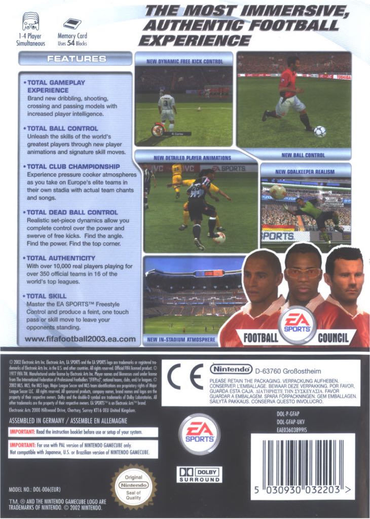 FIFA Football 2003 - Nintendo GameCube (Electronic Arts/EA Games) video game collectible [Barcode 5030932032201] - Main Image 2