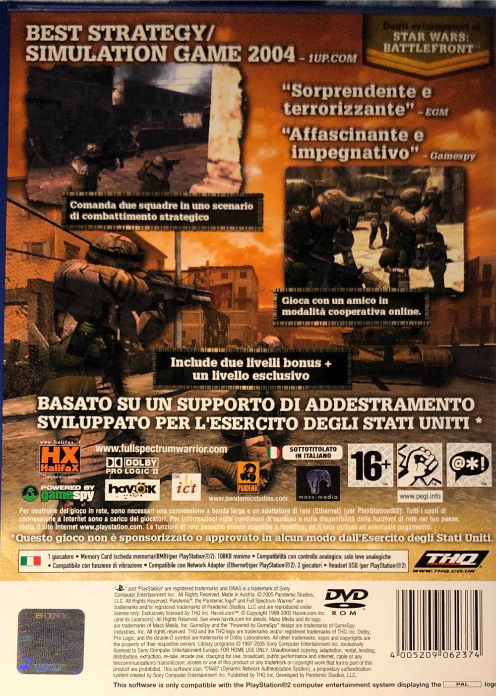 Full Spectrum Warrior - Sony PlayStation 2 (PS2) (THQ - 1) video game collectible [Barcode 4005209062374] - Main Image 2