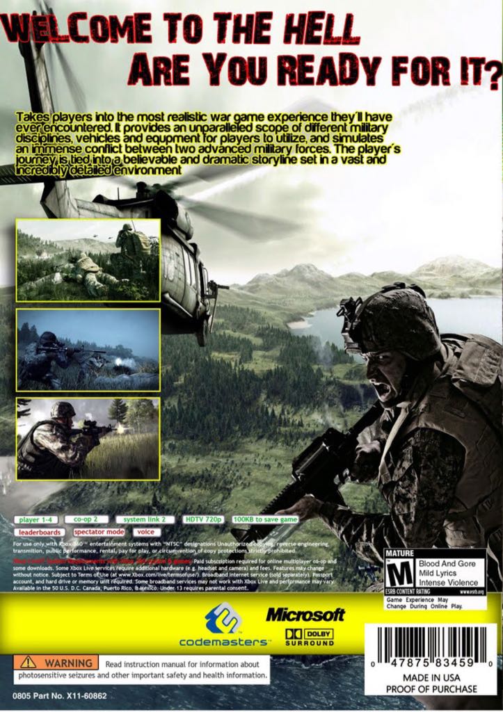 Operation Flashpoint Dragon Rising - Microsoft Xbox 360 (1) video game collectible [Barcode 5024866339420] - Main Image 2