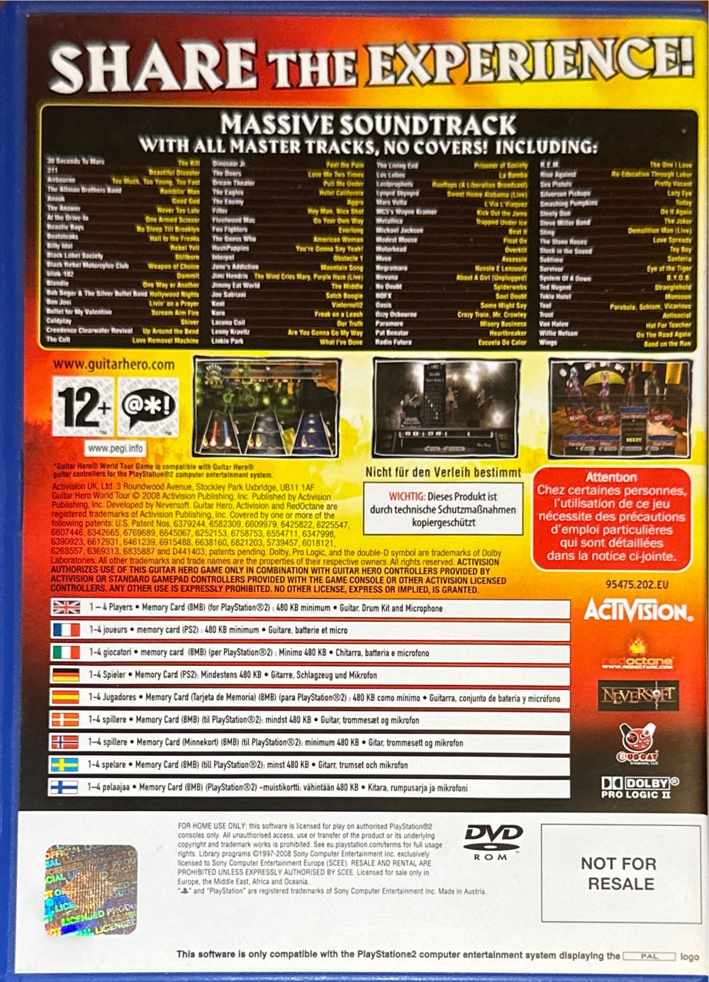 Guitar Hero World Tour - Sony PlayStation 2 (PS2) (Activision - 1-4) video game collectible [Barcode 047875954892] - Main Image 2