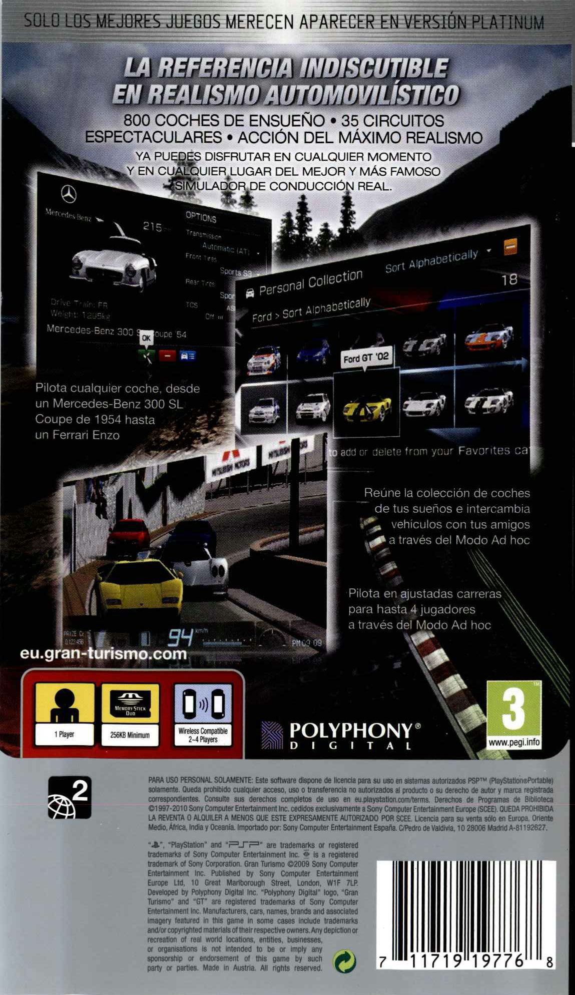 Gran Turismo - PSP - Sony PlayStation Portable (PSP) (Sony Computer Entertainment - 1) video game collectible [Barcode 711719197768] - Main Image 2