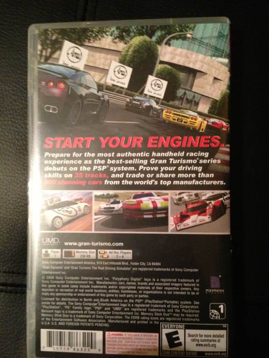 Gran Turismo - Sony PlayStation Portable (PSP) (Sony Computer Entertainment - 1) video game collectible [Barcode 711719863229] - Main Image 2
