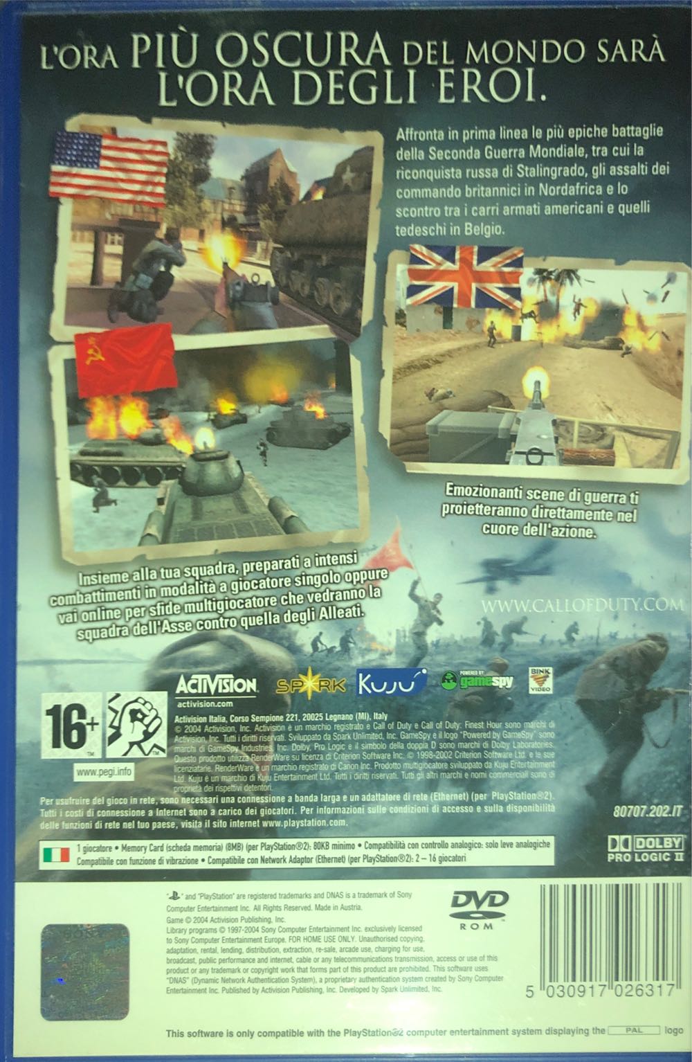 Call Of Duty : L’ora Degli Eroi - Sony PlayStation 2 (PS2) (Activision, Inc. - 1) video game collectible [Barcode 5030917026317] - Main Image 2