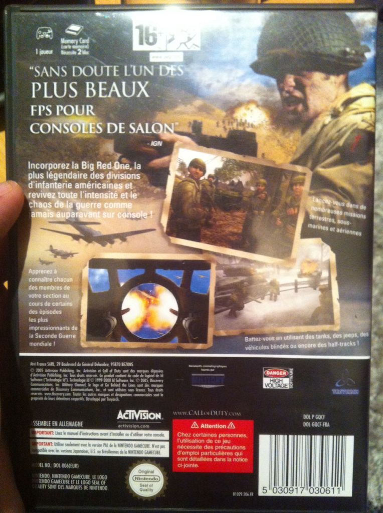 Call Of Duty 2 : Big Red One - Nintendo GameCube video game collectible [Barcode 5030917030611] - Main Image 2