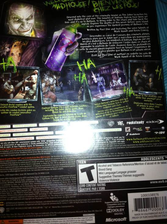 Batman Arkham Asylum - Microsoft Xbox 360 video game collectible - Main Image 2
