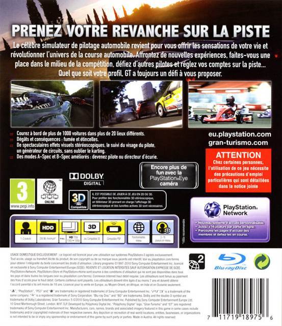 Gran Turismo 5 - Sony PlayStation 3 (PS3) (Sony Computer Entertainment - 1) video game collectible [Barcode 711719142096] - Main Image 2