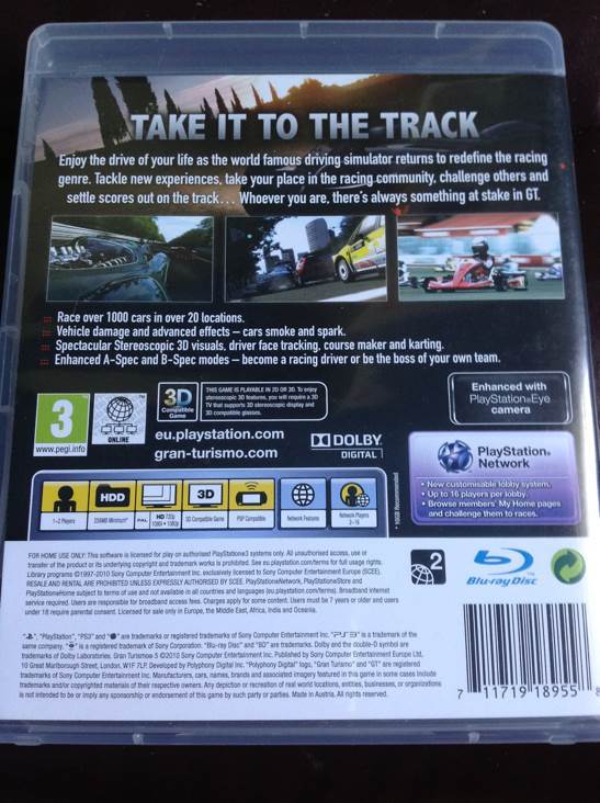 Gran Turismo 5 - Sony PlayStation 3 (PS3) (Sony Comptuter Entertainment - 2) video game collectible [Barcode 711719189558] - Main Image 2