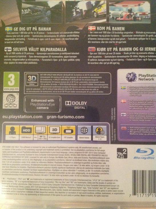 Gran Turismo 5 - Sony PlayStation 3 (PS3) (Sony Computer Entertainment Europe Ltd - 1-2) video game collectible [Barcode 711719190257] - Main Image 2