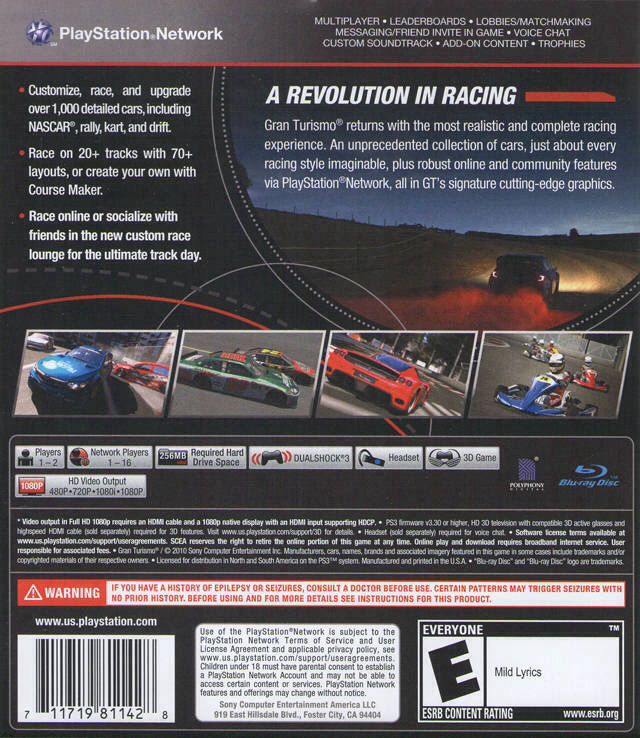 Gran Turismo 5 - Sony PlayStation 3 (PS3) (2-16) video game collectible [Barcode 711719264637] - Main Image 2