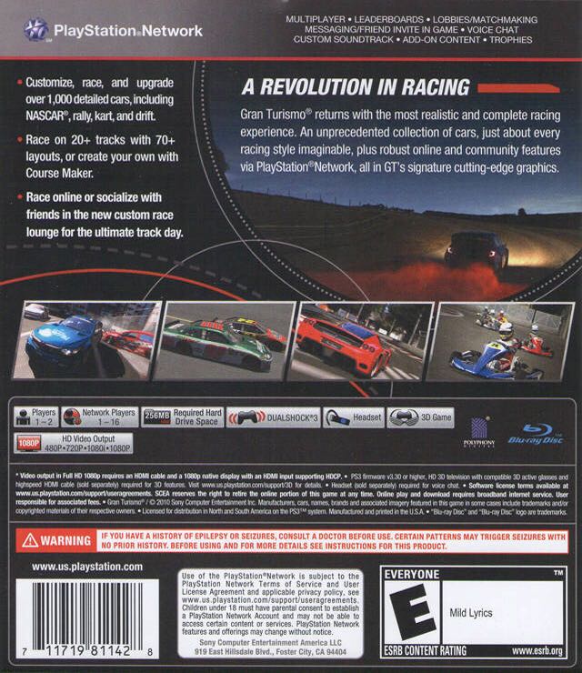 Gran Turismo 5 - Sony PlayStation 3 (PS3) (SCEA - 2) video game collectible - Main Image 2