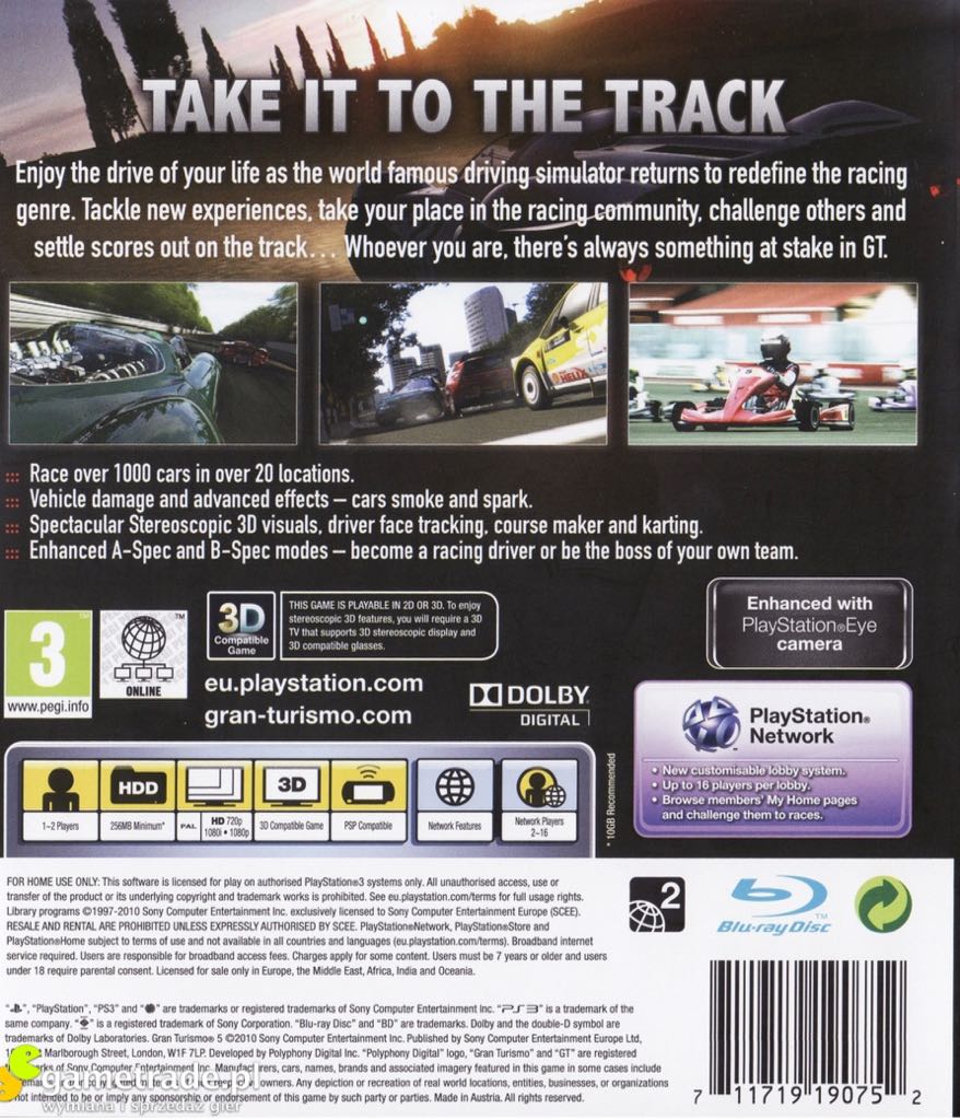 Gran Turismo 5 - Sony PlayStation 3 (PS3) (Polyphony Digital - 1-2) video game collectible - Main Image 2