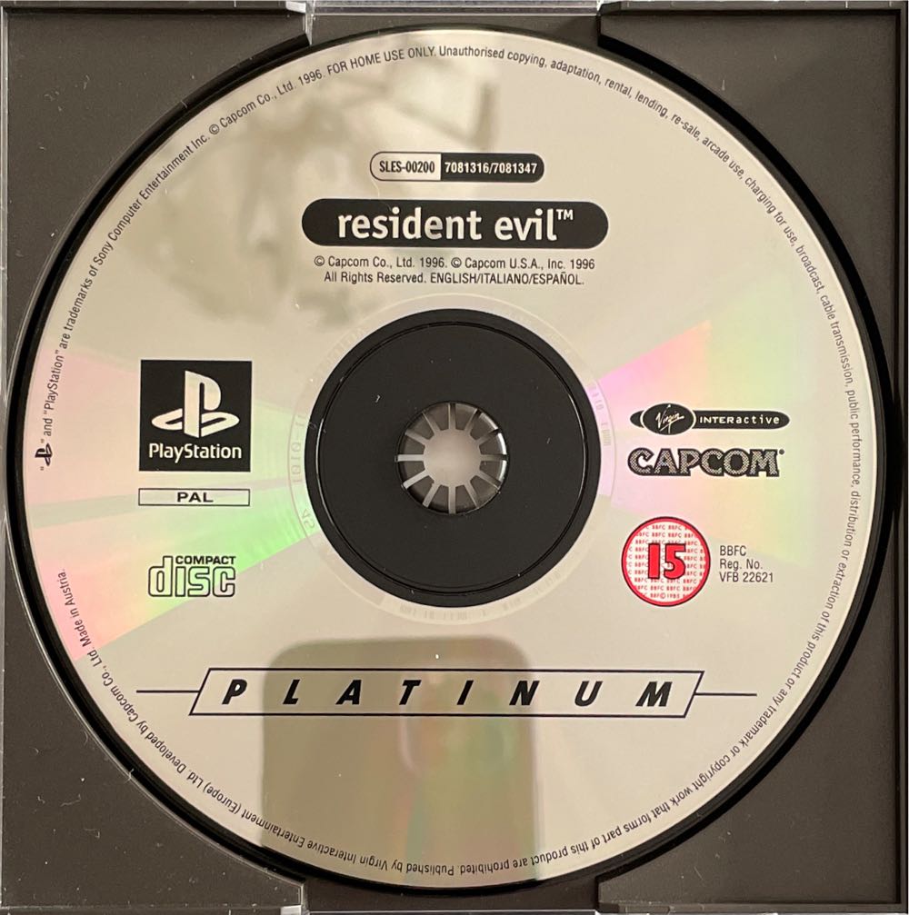 Resident Evil - Sony PlayStation (Capcom - 1) video game collectible [Barcode 5028587081316] - Main Image 3