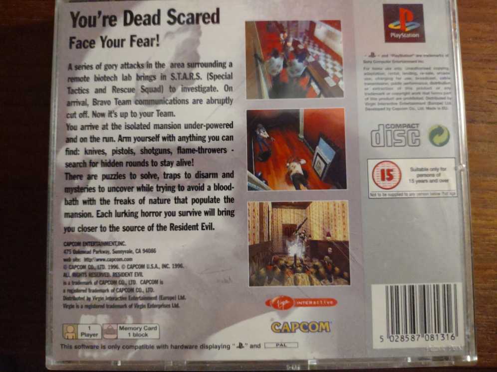 Resident Evil - Sony PlayStation (Capcom - 1) video game collectible [Barcode 5028587081316] - Main Image 4