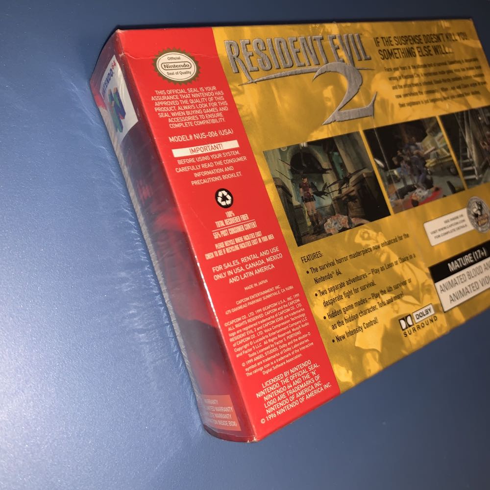 Resident Evil 2 (Cart Only) - Nintendo 64 (N64) (Capcom - 1) video game collectible [Barcode 013388230020] - Main Image 3