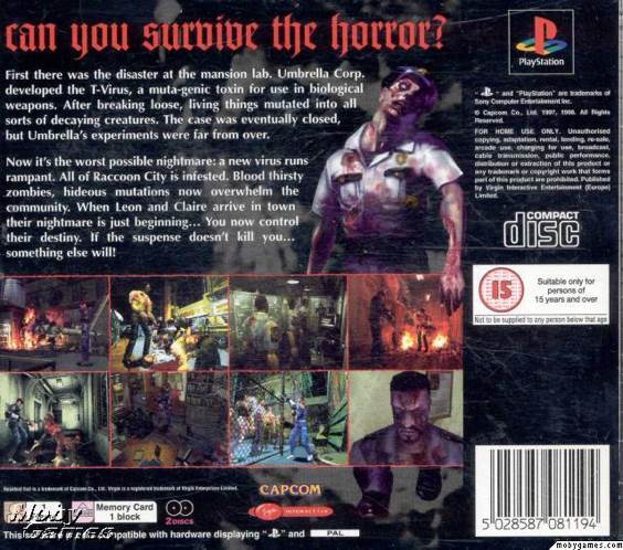 Resident Evil 2 - Sony PlayStation (Virgin Interactive - 1) video game collectible [Barcode 5028587081194] - Main Image 2