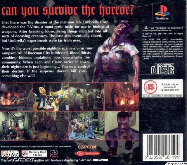 Resident Evil 2 - Sony PlayStation (Capcom - 1) video game collectible [Barcode 5028587082566] - Main Image 2