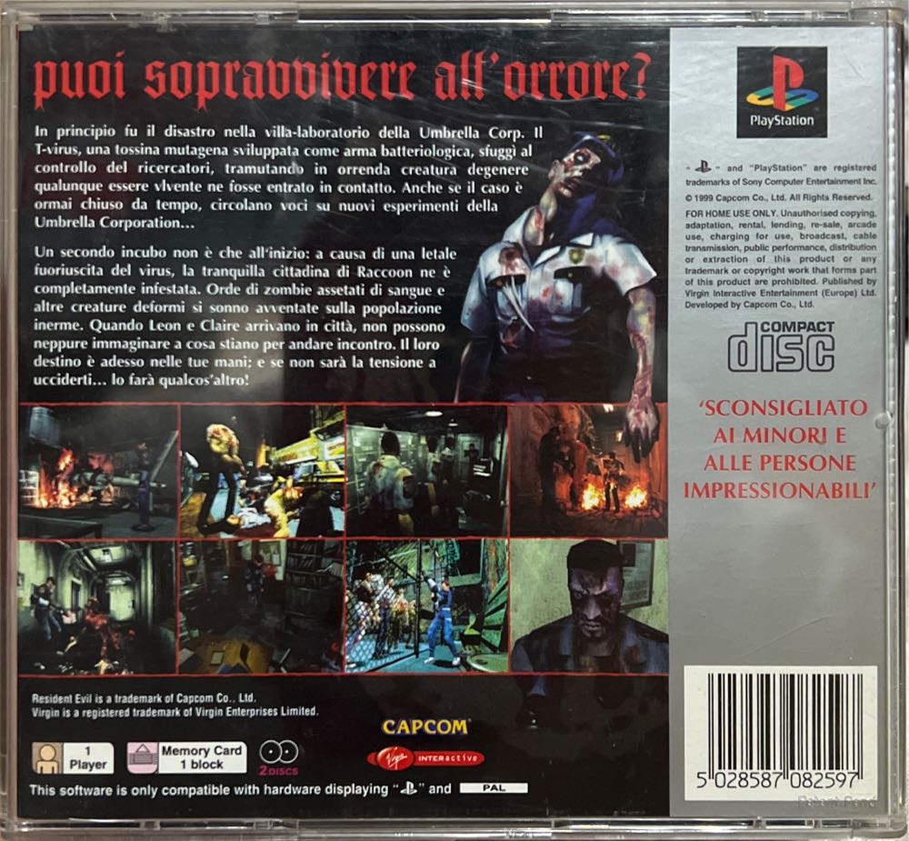 Resident Evil 2 - Sony PlayStation (Virgin Interactive - 1) video game collectible [Barcode 5028587082597] - Main Image 2
