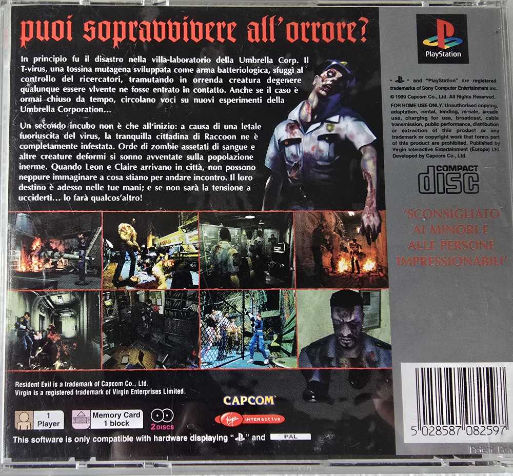 Resident Evil 2 - Sony PlayStation (Capcom  - 1) video game collectible [Barcode 6028181081124] - Main Image 2