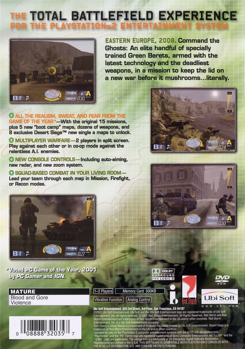 Ghost Recon, Tom Clancy’s - Sony PlayStation 2 (PS2) (Ubisoft - 2) video game collectible - Main Image 2