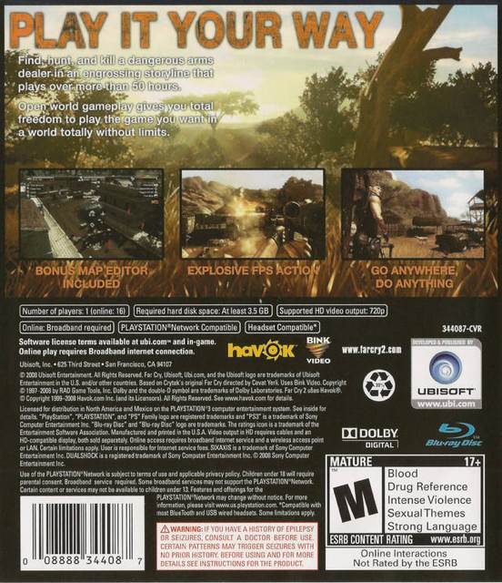Far Cry 2 - Sony PlayStation 3 (PS3) (Ubisoft - 1) video game collectible [Barcode 3307210410832] - Main Image 2