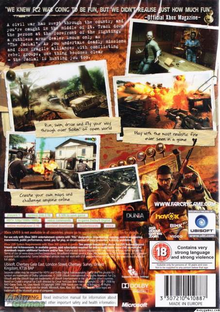 Far Cry 2 - Microsoft Xbox 360 (Ubisoft - 1) video game collectible [Barcode 3307210410887] - Main Image 2