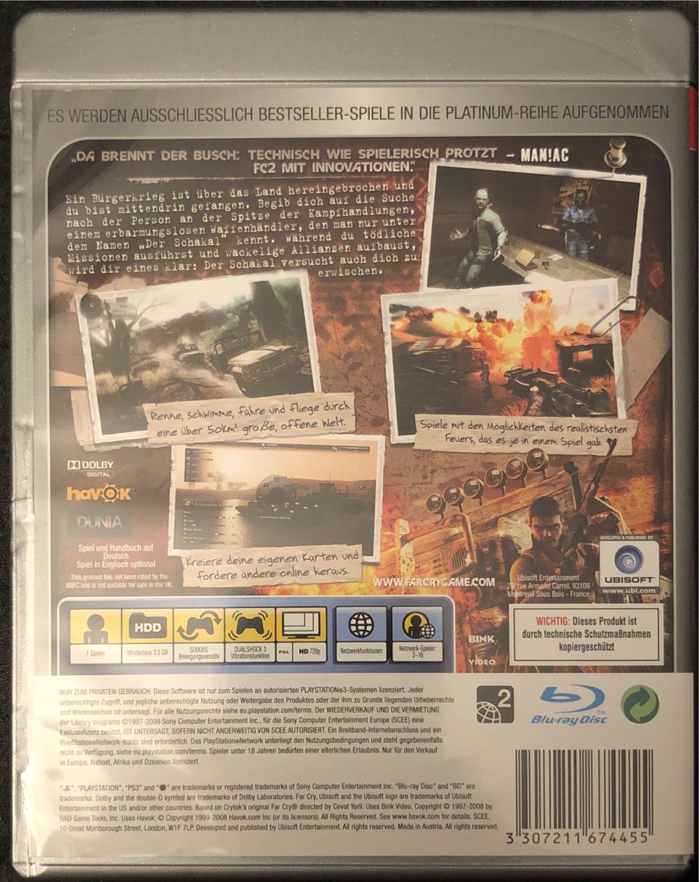 Far Cry 2 - Sony PlayStation 3 (PS3) (Ubisoft - 1) video game collectible [Barcode 3307211674455] - Main Image 2