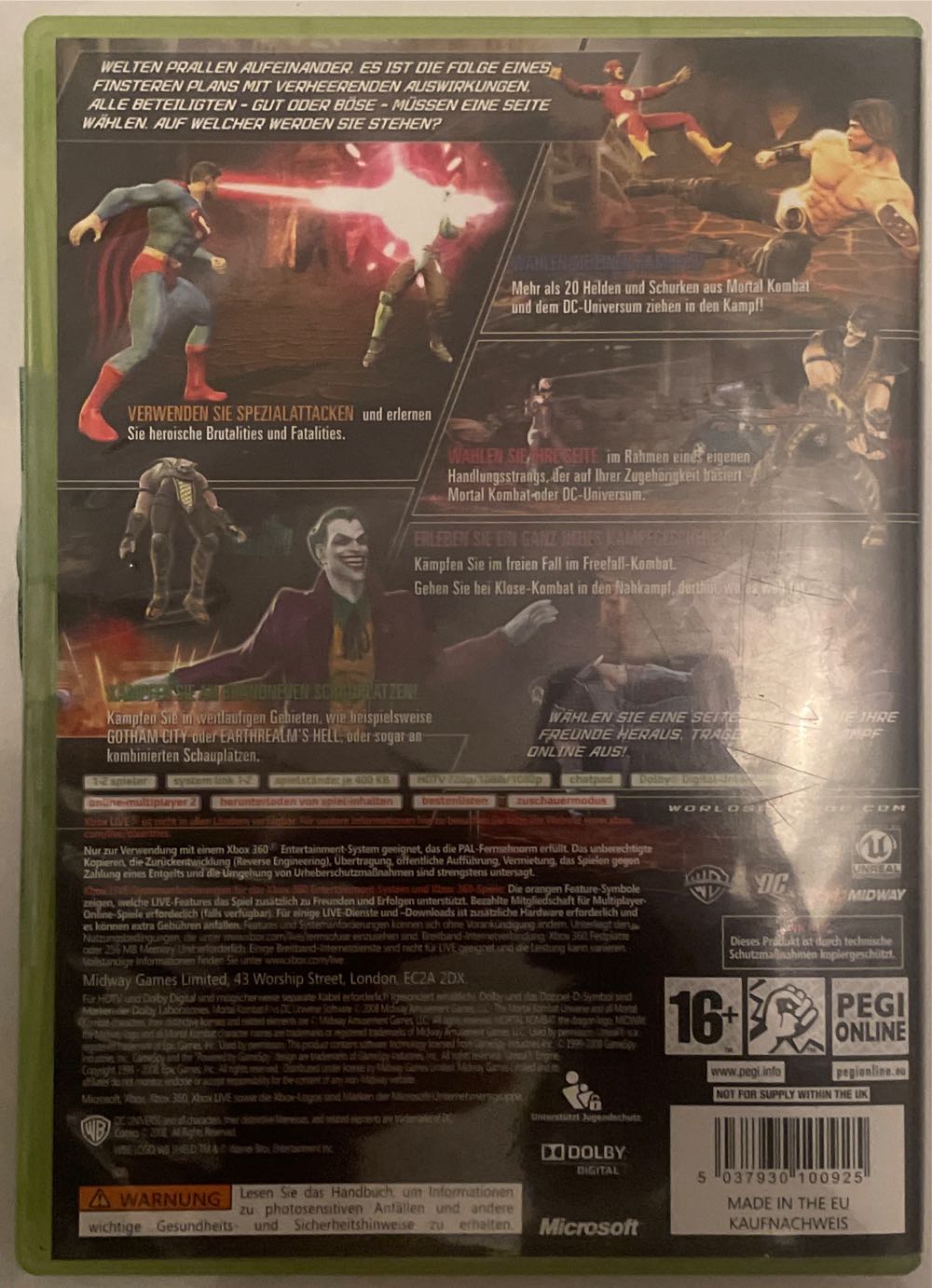 Mortal Kombat vs DC Universe - Microsoft Xbox 360 (Midway/Cartoon Network Games/Warner Bros. Games - 2) video game collectible [Barcode 5037930100925] - Main Image 2